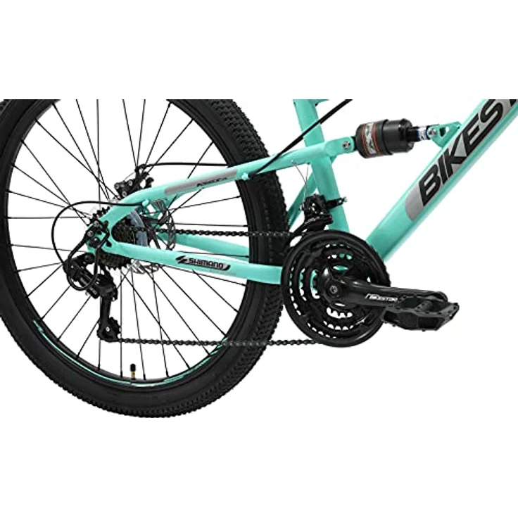 BIKESTAR Fully Mountainbike 26 Zoll | 15 Zoll Rahmen, 21 Gang Shimano Schaltung, Scheibenbremse | Mint – Bild 5