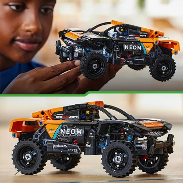 LEGO Technic NEOM McLaren Extreme E Race Car Set, Auto-Spielzeug mit Rückziehmotor für Kinder, baubares Aufziehauto, Technik-Geschenk für Jungs und Mädchen ab 7 Jahren 42166 – Bild 5