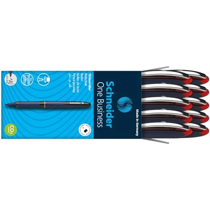 Schneider Tintenroller One Business, 10 Stück, rot, Ultra-Smooth-Spitze, dokumentenecht, ergonomische Oberfläche – Bild 5