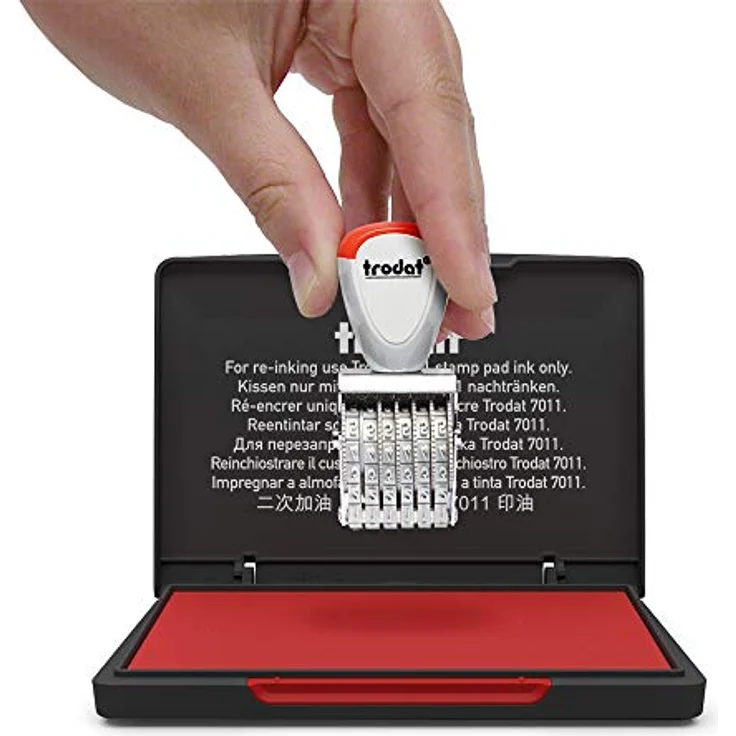 trodat Stempelkissen rot, 9,0 x 5,0 cm, nachfüllbar für Polymer- und Gummistempel – Bild 4