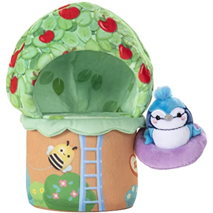 Squishville SQM0209 Deluxe TipTop Enthält 5,1 cm Babs The Blue Jay Plüsch, Marienkäferkleid, Vogelnest und Baumhaus Spielszene – Spielzeug für Kinder, Mehrfarbig – Bild 3