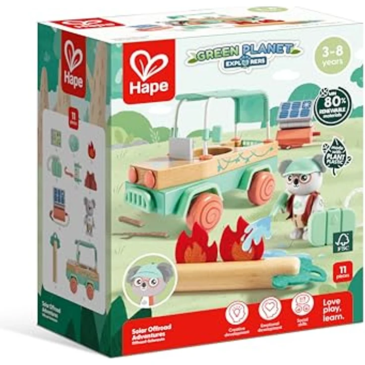Hape Offroad-Solarauto, Spielzeug-Auto mit Koala-Figur und Solar-Ladegerät, umweltfreundlich – Bild 4