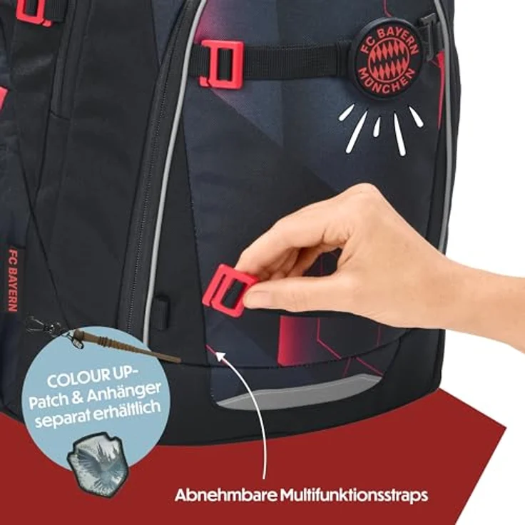 coocazoo Schulranzen MATE FC Bayern, ergonomischer Schulrucksack mit Easy-Grow-System, 30 Liter, für Körpergröße 135-180 cm, inkl. Mäppchen – Bild 7