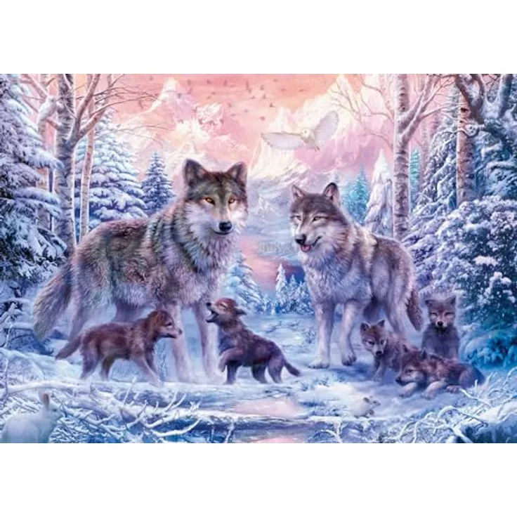 Ravensburger Puzzle 12000647 - Arktische Wölfe - 1000 Teile Puzzle für Erwachsene und Kinder ab 14 Jahren, Tier-Puzzle Wolf, Weiß, Grau, Blau, Ravensburger Qualitätsmerkmale, 69,90 cm x 49,70 cm
