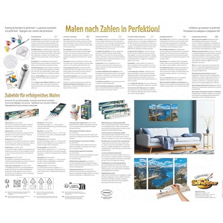 Schipper Malen nach Zahlen Meisterklasse Triptychon, Trolltunga in Norwegen, Made in Germany, erdfarbenes Landschaftsmotiv – Bild 2