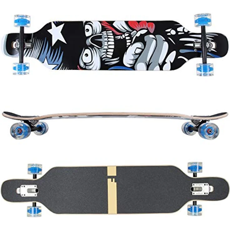 FunTomia Flex3 bis 68kg - Camber Longboard (Amerika LED - Ahornholz) – Bild 2