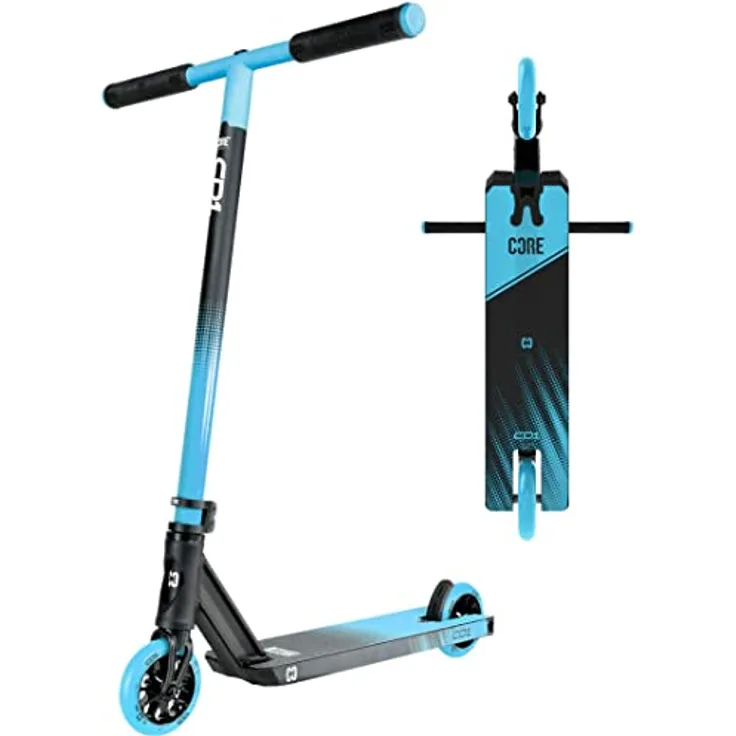 Fantic26 CORE Stunt-Scooter Trick Tret Roller 110mm Rollen I ABEC 9 I für Anfänger & Profi I Ab 5 Jahren I 78cm-95cm Höhe I + Fantic26 Sticker (Park CD1 H=78cm Türkis/Schwarz)