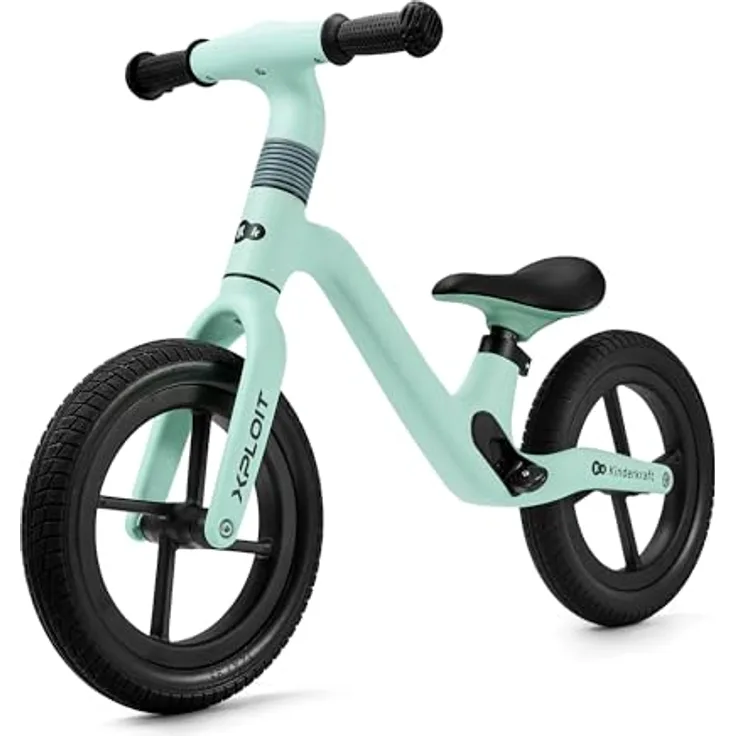 KinderKraft Xploit (12"), Laufrad mit großen, pannensicheren PU-Reifen, verstellbarem Sattel und Lenker, sportliches Design