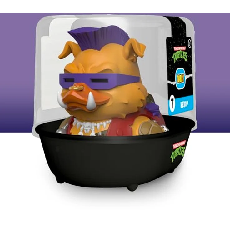 TUBBZ TUBBZ First-Ausgabe: Teenage Mutant Ninja Turtles - Bebop, Cosplaying-Gummiente Vinylfigur, 9 cm, in ikonischer Vitrine – Bild 2