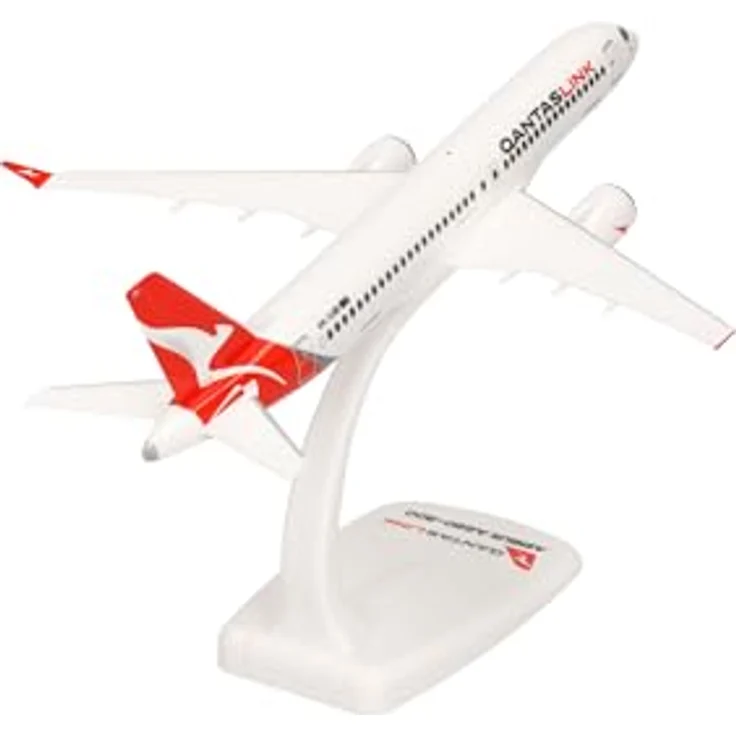 herpa Snap-Fit Modellflugzeug QantasLink Airbus A220-300, Miniatur 1:200, Sammlerstück, Kunststoff, mit Standfuß – Bild 2