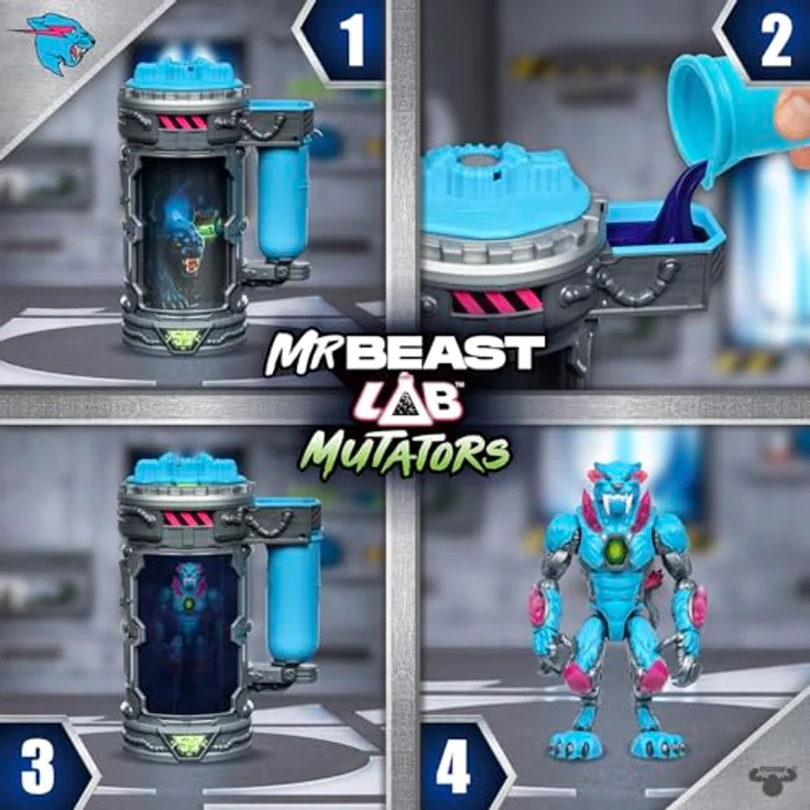 MRBEAST LAB Mutators Iconic Panther, Actionfigur mit über 20 beweglichen Gelenken, 13 cm groß, zum Sammeln in Varianten: Iconic Panther, Stealth Panther, Metallic Panther, exklusiv Golden Panther – Bild 4