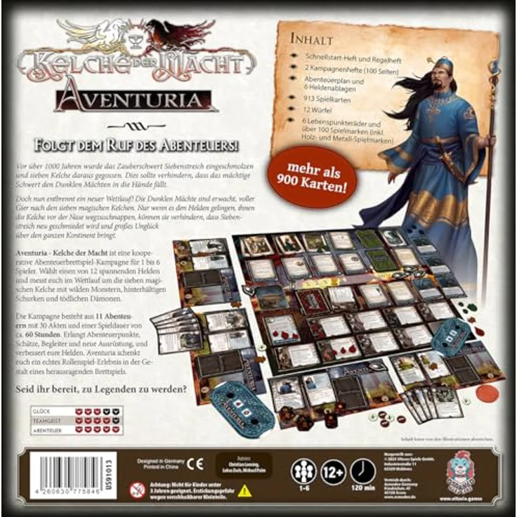 Ottavio Aventuria: Kelche der Macht, Kampagnenbox für 1-6 Spieler, 120 Minuten Spielzeit, 12+ Jahre, Deutsch, über 900 Karten – Bild 4