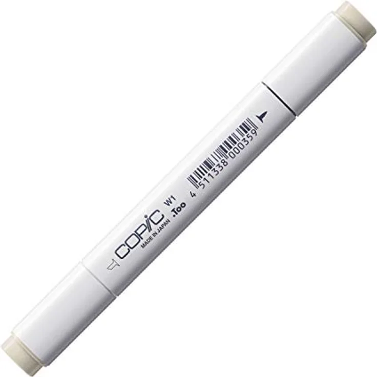 Copic Classic Marker Typ W - 1, warm gray No. 1, professioneller Layoutmarker mit breiter und feiner Spitze, schnelltrocknend und wischfest