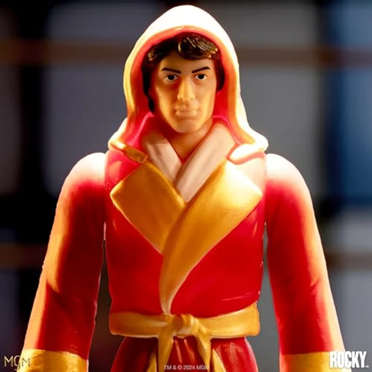 Super7 Rocky Balboa Actionfigur, 9,5 cm große Figur mit rot-goldener Robe und "Italian Stallion" Patch, klassisches Film-Sammlerstück – Bild 4
