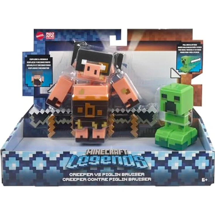 Minecraft Spielzeug Legends ca. 8 cm große Actionfiguren im 2er-Pack, Bereit zum Angriff und mit Zubehör | Geschenk zum Sammeln für Kinder, GYR99 – Bild 4
