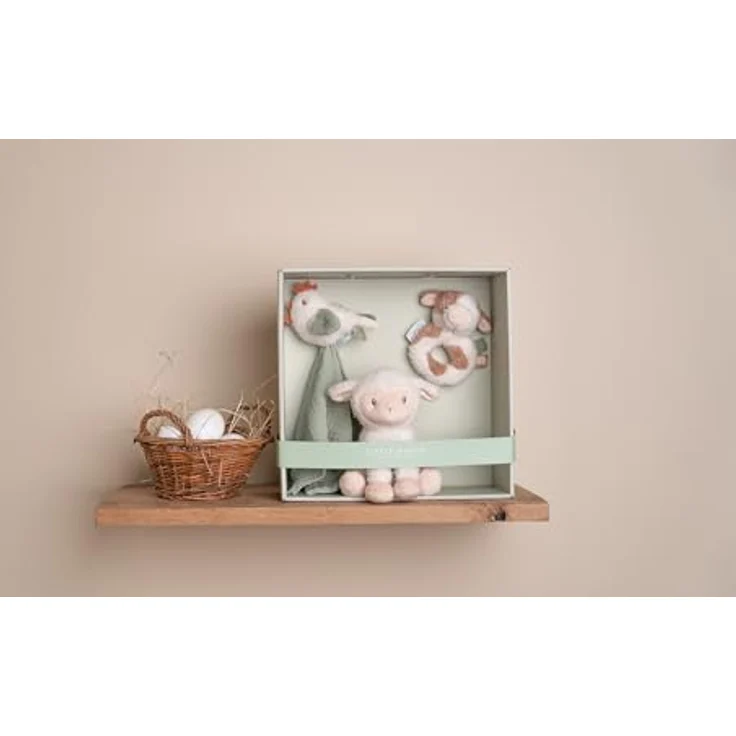Little Dutch Little Farm Gift Box, Geschenkset für Babys mit Rassel, Schmusetuch und Plüschspielzeug, ideal für Neugeborene – Bild 7