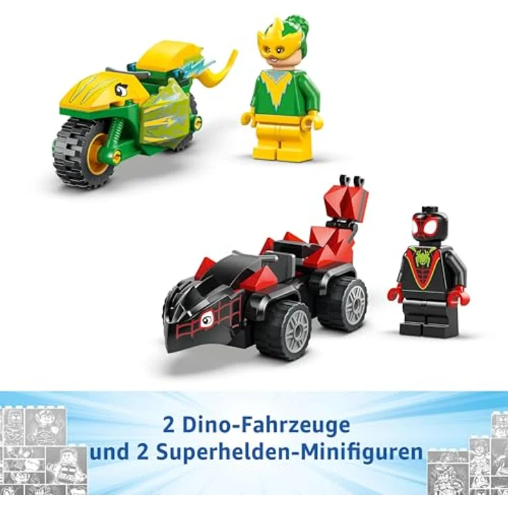 LEGO Marvel Actionspaß mit Spin und Electro in ihren Dino-Flitzern, baubares Superheldenauto für Jungen und Mädchen ab 4 Jahren, Helden Set mit Spielzeug Auto, Spidey und Seine Super-Freunde 11198 - LEGO Bau- und Spielset mit Dino-Flitzern und Minifiguren, für kreative Rollenspiele - Mehrfarbig – Bild 4