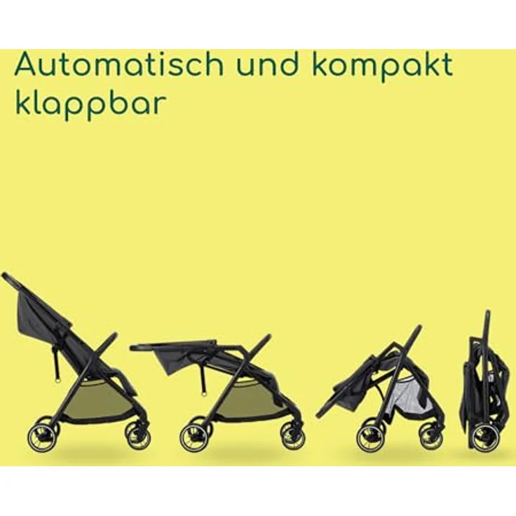 Bebeconfort Azur, Kompakter Kinderwagen Buggy, Leichter Reisebuggy, Automatisch Einhändig Klappbar, Stufenlos Flach Verstellbar, Großer Korb, Mineral Graphite – Bild 4