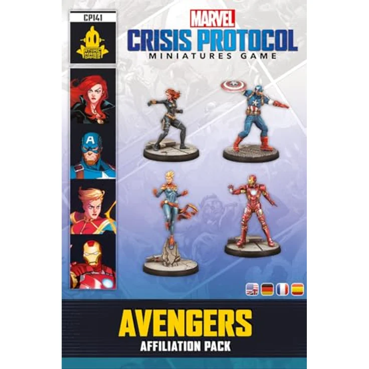 Atomic Mass Games AMGD2112 - Marvel: Crisis Protocol - Avengers Affiliation Pack, Erweiterung mit Miniaturen von Black Widow, Captain America, Captain Marvel und Iron Man, deutsch – Bild 2
