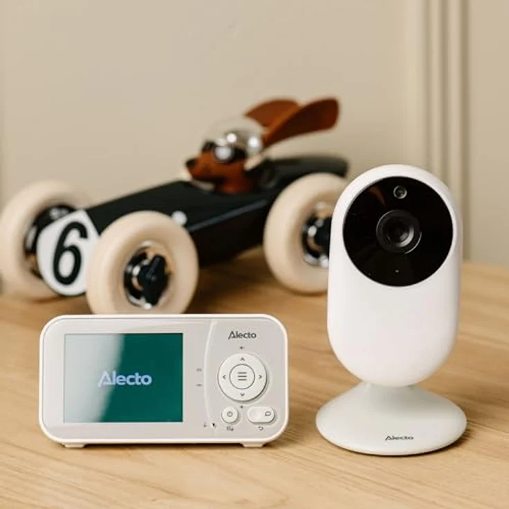 Alecto DVM2028 - Babyphone mit Kamera und 2,8 Zoll Bildschirm - Nachtsicht, Temperaturanzeige und bis zu 19 Stunden Standby-Zeit - Weiß/Grau – Bild 5