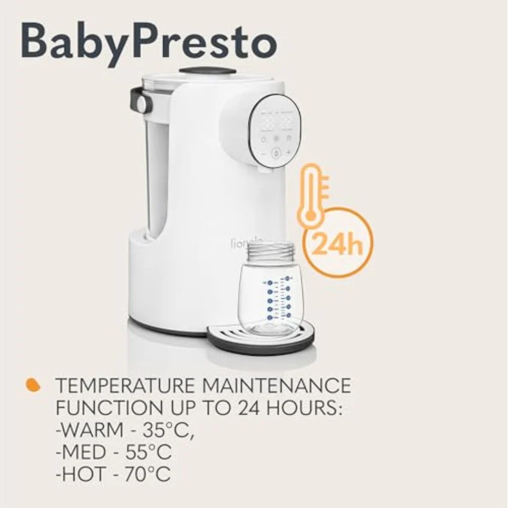 Lionelo BABYPRESTO Babymilchmaschine, elektrischer Warmwasserbereiter 2 Liter Kapazität 1000 W, hält warm 24 h Wasserdosierung 30-300 ml, Entchlorung – Bild 5