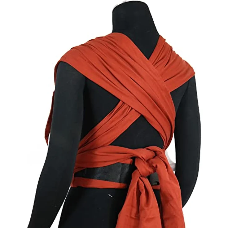 Didymos DidyKlick 4u, Babytrage Half-Buckle in Rusty Red, ergonomische Tragehilfe mit verstellbarem Bauchgurt und Kopfstütze, aus kbA-Baumwolle – Bild 5