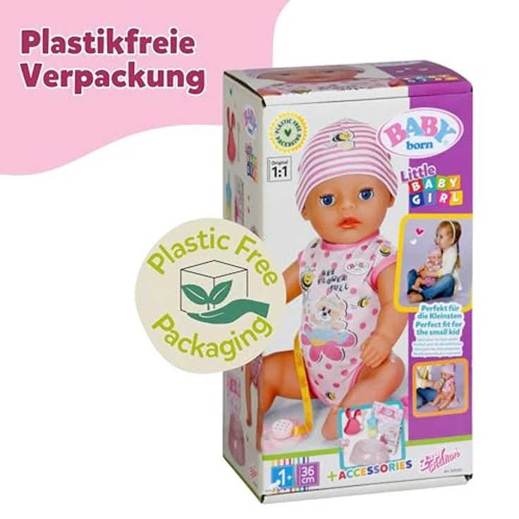 Baby Born Babypuppe Little Baby Girl, Lena, 36 cm, mit 7 Funktionen, rosa – Bild 10