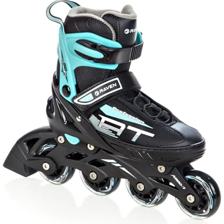 RAVEN Profession Inlineskates Inliner 2in1 mit Schlittschuhen verstellbar (Black/Mint ohne Kufen, 38-42) – Bild 3
