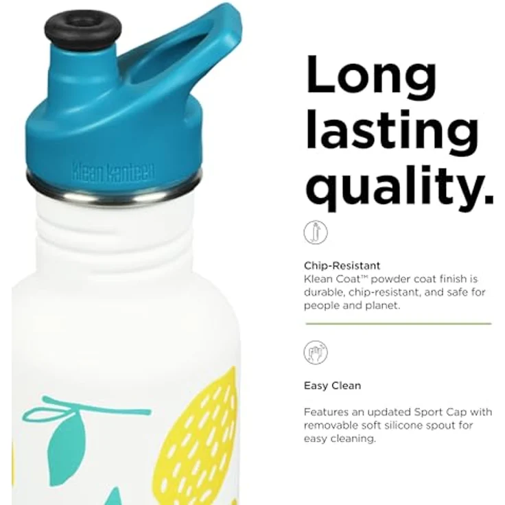 Klean Kanteen Classic Narrow Lemons - 800ml Edelstahlflasche mit Sport Cap – Bild 5