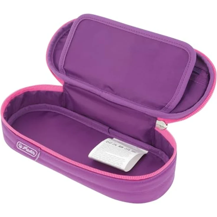 Herlitz Faulenzer Etui Dip Dye Pink/Purple, Federmäppchen mit Reißverschlussfach und Stifteschlaufen – Bild 3