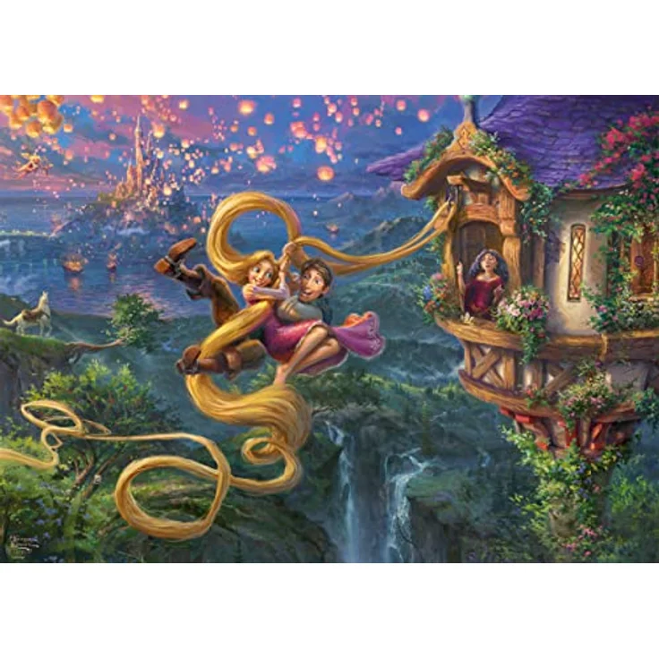 Schmidt Spiele 58034 Thomas Kinkade, Disney, Rapunzel Tangled up in Love, 1000 Teile Puzzle – Bild 4