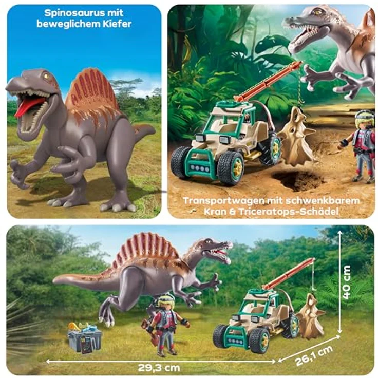PLAYMOBIL 71820 Spinosaurus Angriff auf Dino, Ausgrabungsspielset mit Fahrzeug und Dino-Charakter – Bild 4