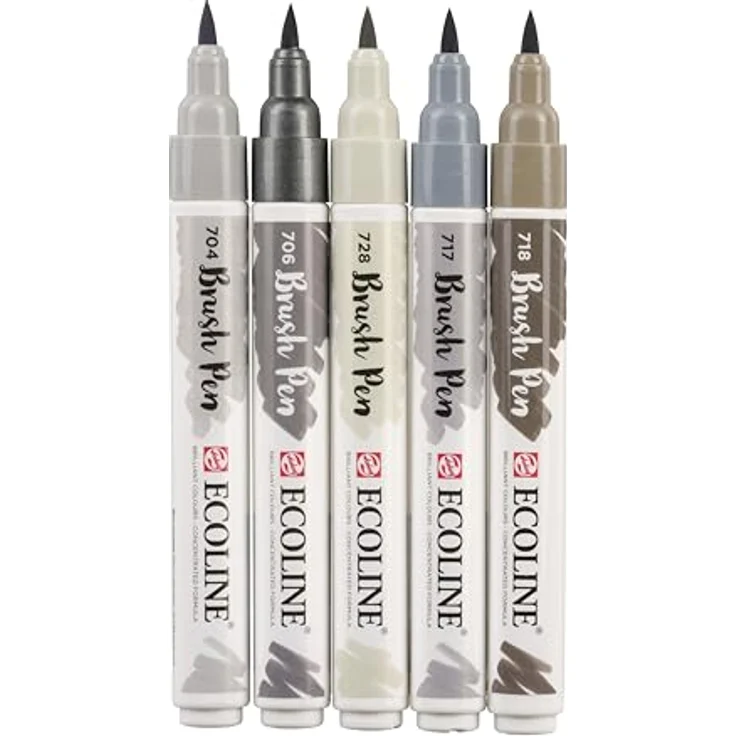 Talens Ecoline 5 brush pens "Grey" - Preisvergleich – Bild 2