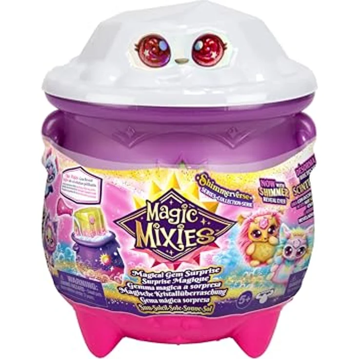 Moose Magic Mixies S4, Magical Cauldron Sun, Zauberkessel mit leuchtenden Schimmereffekten und plüschigem Mixie-Freund, assortiert – Bild 1