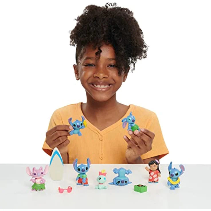 Disney Stitch Just Play Lilo Deluxe Figurenset, 13-teiliges Set, 5 cm große Sammelfiguren zum Spielen, Blau – Bild 2