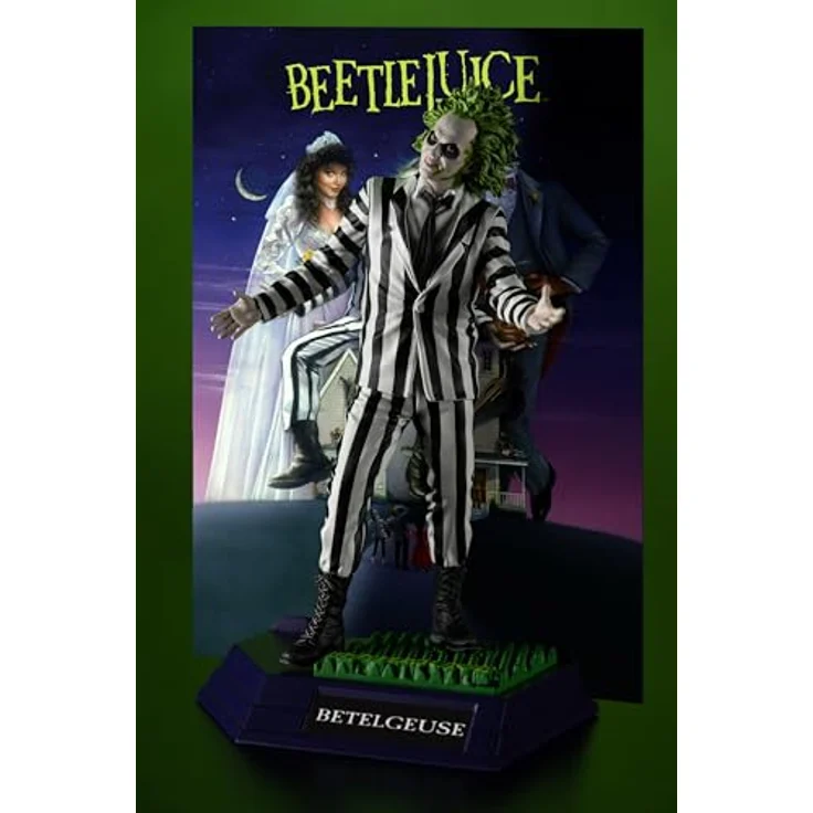 McFarlane Toys - Beetlejuice 15,2 cm große Pose-Figur, hoch dekoriert mit bedrucktem Hintergrund und umweltfreundlicher Basis, inklusive geheimem Bonusartikel – Bild 3