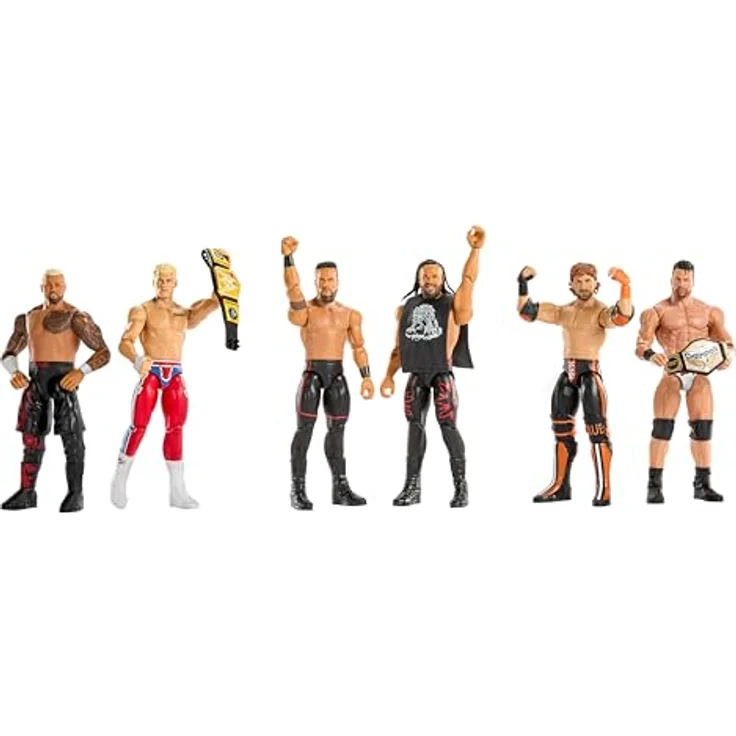 Mattel WWE Hauptkampf Showdown Tama Tonga und Jacob Fatu Actionfiguren-Set, Serie #24, 15 cm große Sammelfiguren mit TrueFX-Technologie, 2 Stücke – Bild 5