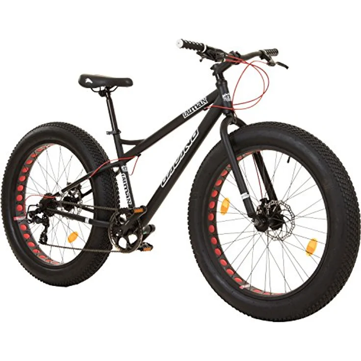 26 Zoll Galano Fatman 4.0 Zoll FAT TYRE Fatbike, Farbe:Schwarz - Preisvergleich – Bild 1
