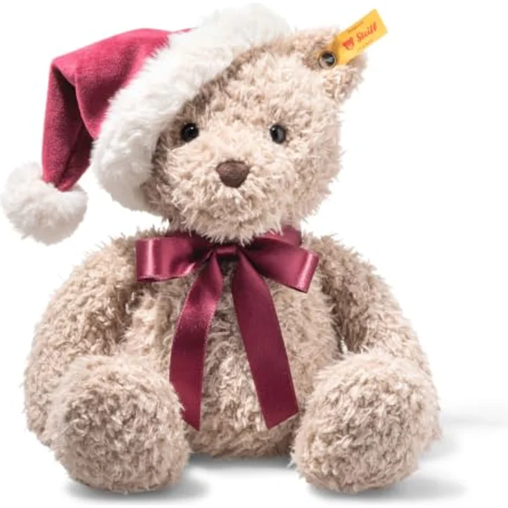 Steiff Teddybär Jimmy Weihnachten, Plüsch Kuscheltier 30 cm, beige, mit Granulatsäckchen und Knopf im Ohr – Bild 1