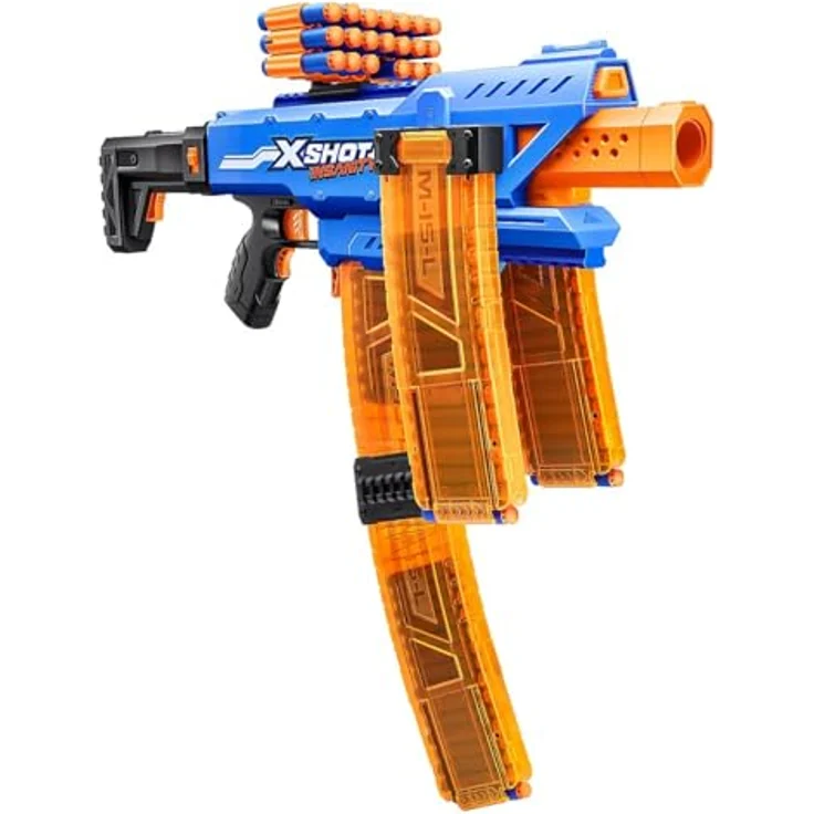 XSHOT X-Shot Insanity 4 Blaster Mad Mania Combo, motorisierte Blaster-Set mit Motorized Clip Mania, Berzerko, Rage Fire und Manic Blaster, inkl. 72 Darts, Reichweite bis zu 30 Metern – Bild 4