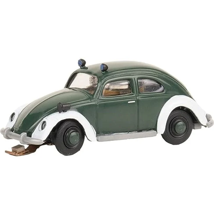 FALLER 120115 Modellbausatz, grün-weißer Polizei-VW-Käfer im Miniaturformat – Bild 1