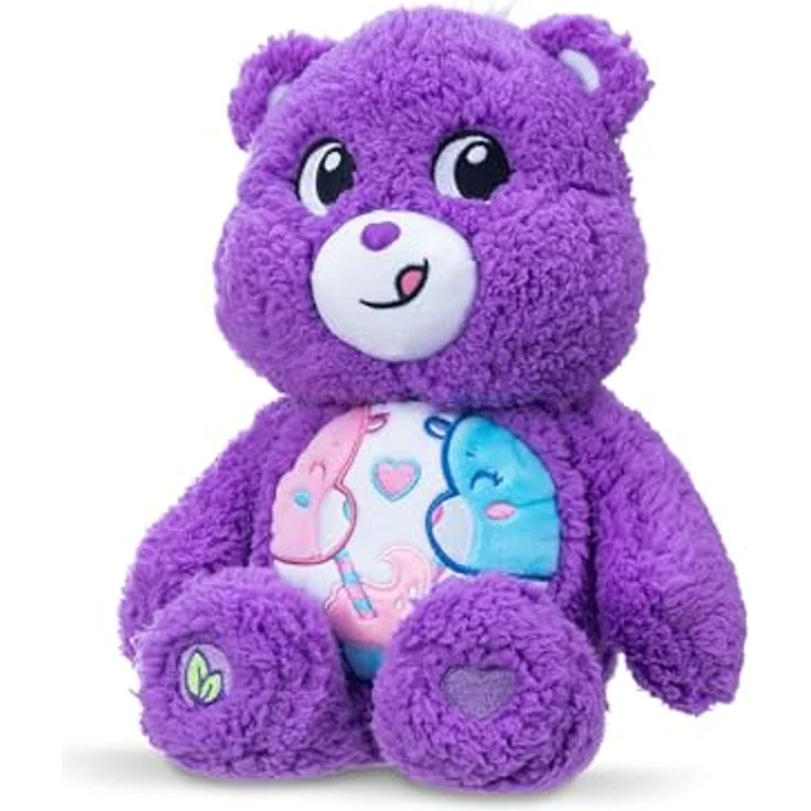Care Bears Cozy Share Bear, Kuscheltier 35,5 cm aus umweltfreundlichem Sherpa mit Bauchabzeichen – Bild 2