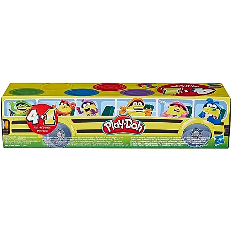 Play-Doh Schulbus 5er-Pack, 112g-Dosen, kreatives Spielzeug für Kinder ab 2 Jahren – Bild 4