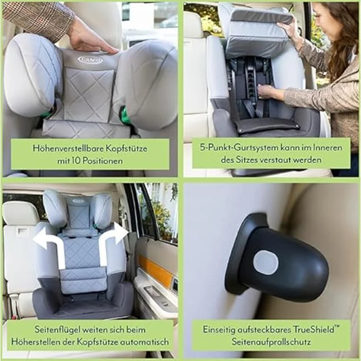 Graco Slimfit, Kindersitz ECE R129/i-Size, für Kinder von Geburt bis 12 Jahre, einfache Montage und Anpassung – Bild 3