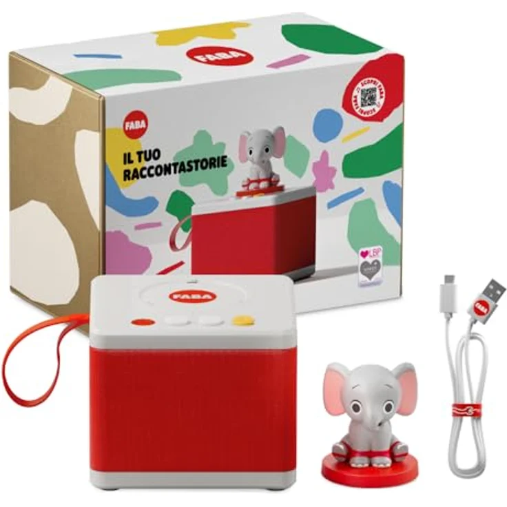 FABA-Geschichtenerzähler – Audio-Box mit Klangfigur Ele, der Elefant“ – Lernspielzeug, italienische Version, für Kinder von 0 bis 6 Jahren – Bild 4