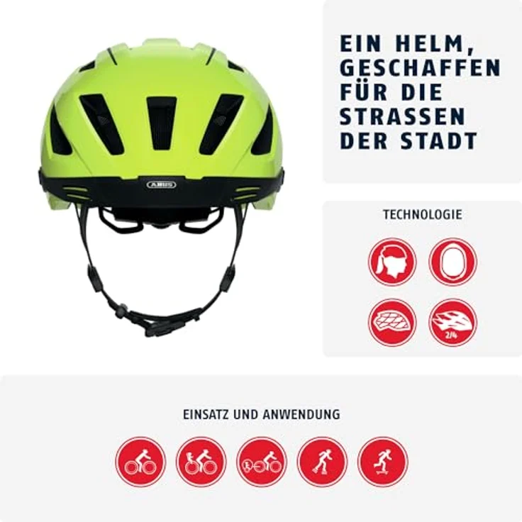 Abus Pedelec 2.0, Kinderfahrradhelm in Signal Yellow, Größe S (51-55 cm) – Bild 2