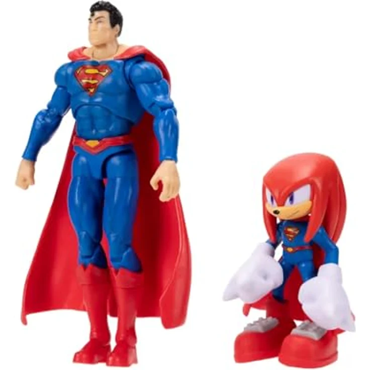 Sonic The Hedgehog DC x Sonic Knuckles als Superman Actionfiguren, Multipack mit 6,35 cm Knuckles und 12,7 cm Classic Superman, detailreiche Sammelfiguren mit 5 und 27 Gelenkpunkten – Bild 3