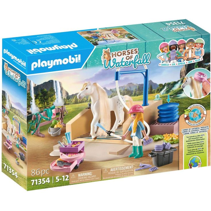 Playmobil® Konstruktions-Spielset Isabella & Lioness mit Waschplatz (71354), Horses of Waterfall, (86 St), teilweise aus recyceltem Material – Bild 1