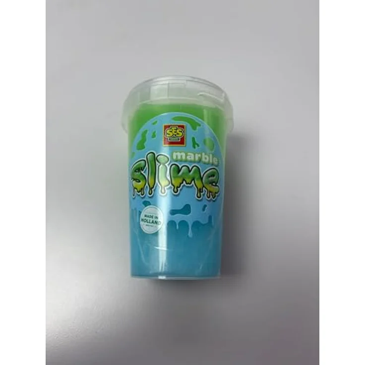 SES Creative Marmor-Schleim 200 g – Grüner und blauer Spielzeugschleim, glutenfrei, made in Holland, ideal für Kinder ab 3 Jahren, fördert sensorische Fähigkeiten – Bild 2