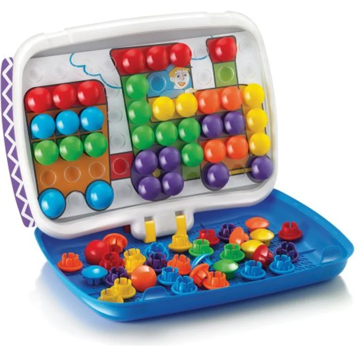 Quercetti Plug-in Mosaik Combi Junior, Maltafel mit zwei Seiten für Mosaik und Zeichnungen, geeignet für Kinder von 2-5 Jahren – Bild 5
